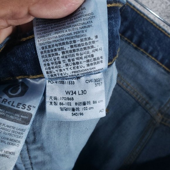 🚫SOLD🚫LEVI'S 527 Boot Cut Jeans Mens Sz 34x30 Dark Washed Faded Whiskered - Picture 9 of 14